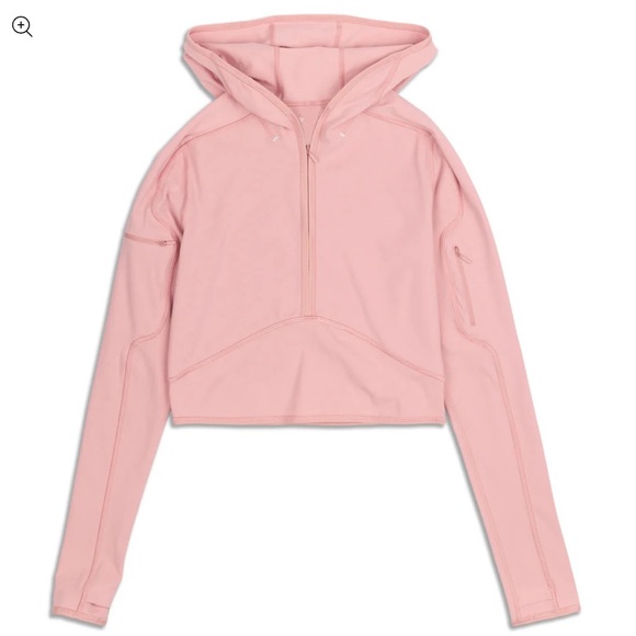 Lululemon *brand new* Break a Trail 1/2 Zip Hoodie in Pink Pastel - Picture 4 of 5